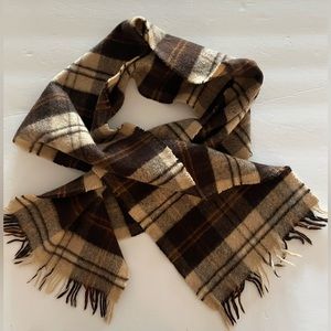 Elgin Scotland cashmere & wool scarf. Neutrals.  No holes or tears. Fringe!